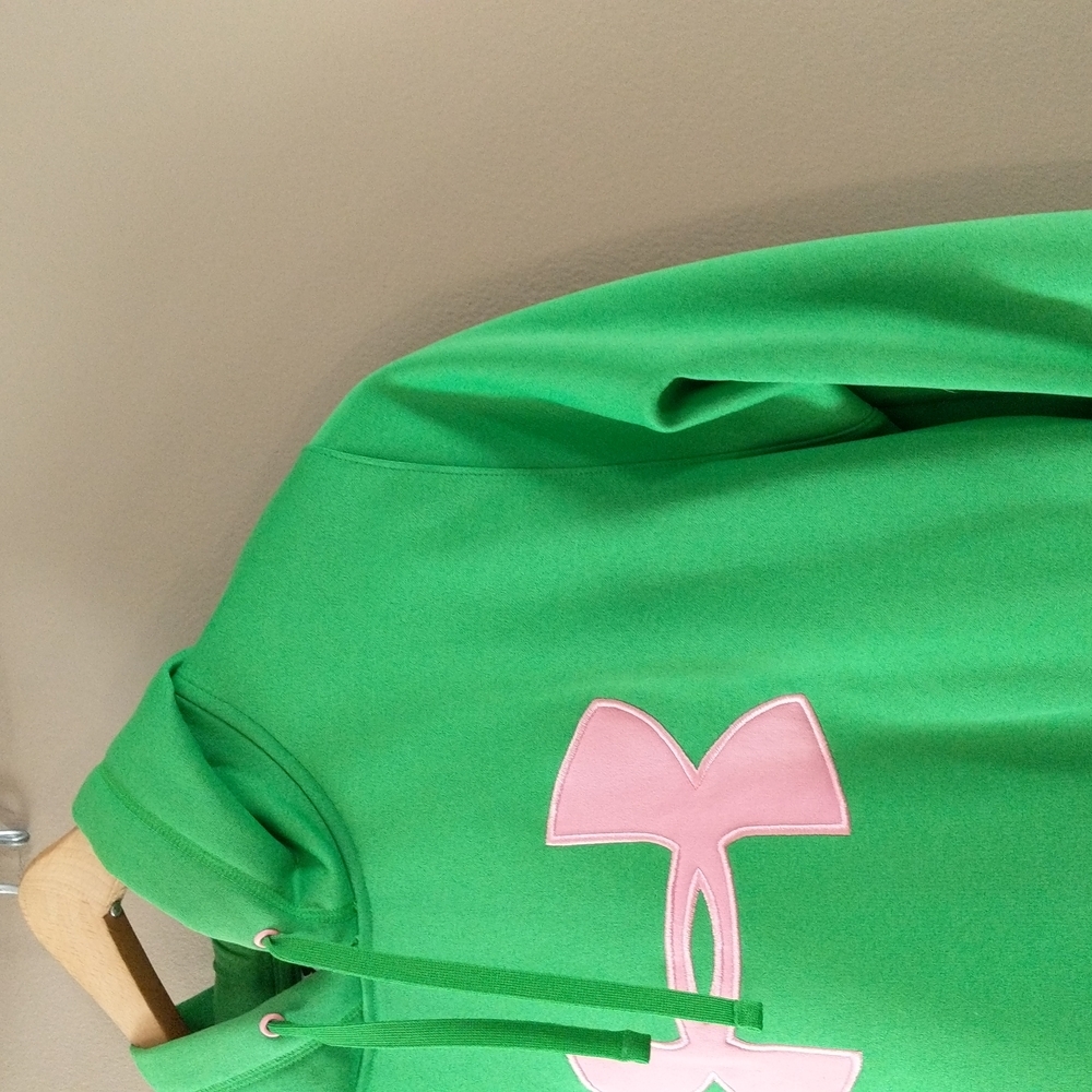 EUC Under Armour Green and Pink hooded sweatshirt - Picture 5 of 11